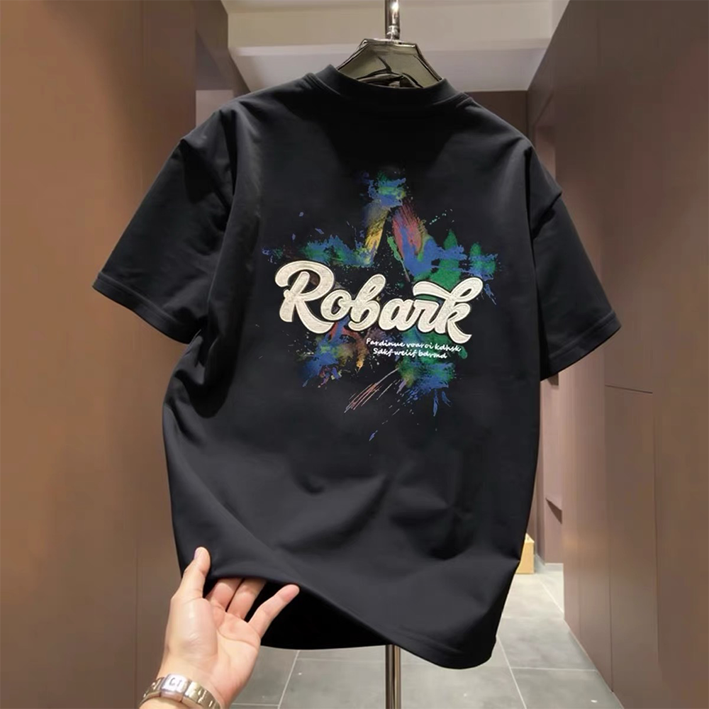 Top brand foreign trade label cutting outlet counters withdraw~Summer pure cotton T-shirt short sleeved unisex letter trendy brand