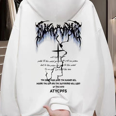 Foreign trade tail order trimming label clearance counter withdrawn~American fashion brand pure cotton hoodie for men and women loose and versatile large size