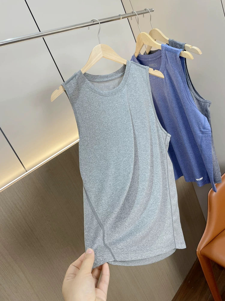 So comfortable! Skin friendly and breathable! Foreign trade men's summer soft and comfortable elastic sports casual vest T-shirt