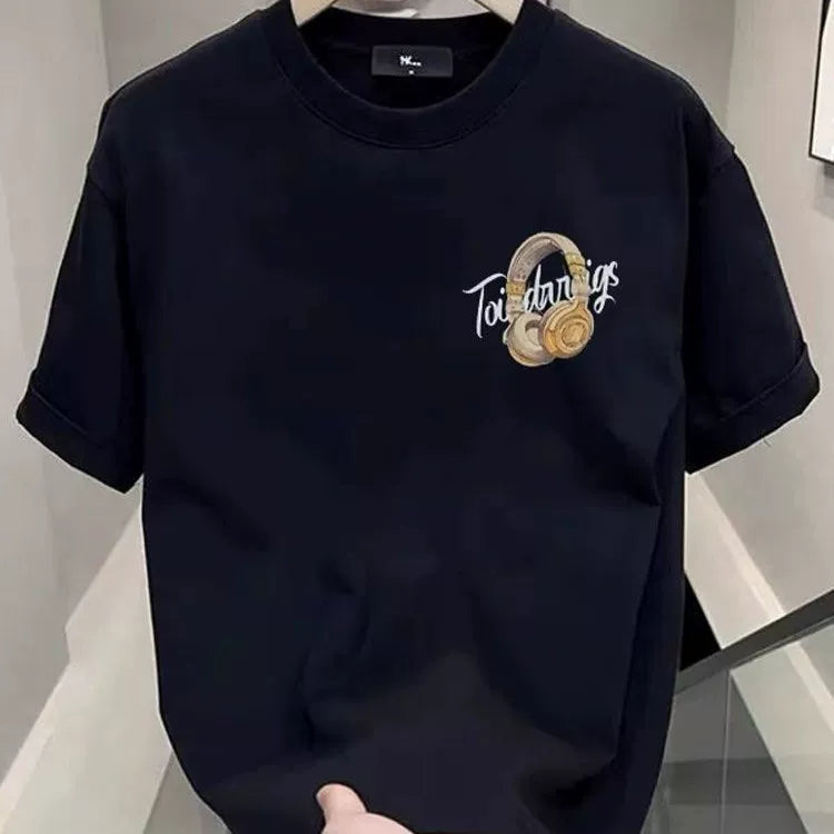 Top Brand Foreign Trade Counter Tail Stock Leakage~Summer Trendy Brand Heavy Cotton Short sleeved T-shirt Men's and Women's Loose Large Size Top