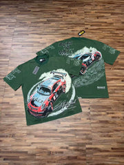 Godspeed Vintage Racing Car Graphic T-Shirt – Forest Green