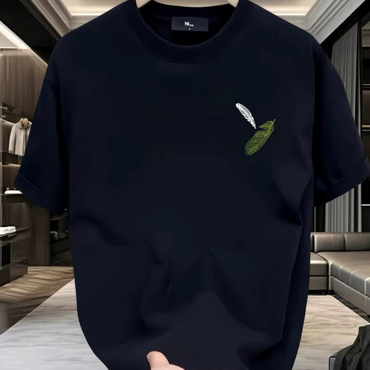 Overseas order backlog~Withdrawn foreign trade retro casual simple printed short sleeved t-shirt with cut label, summer men's and women's loose fit