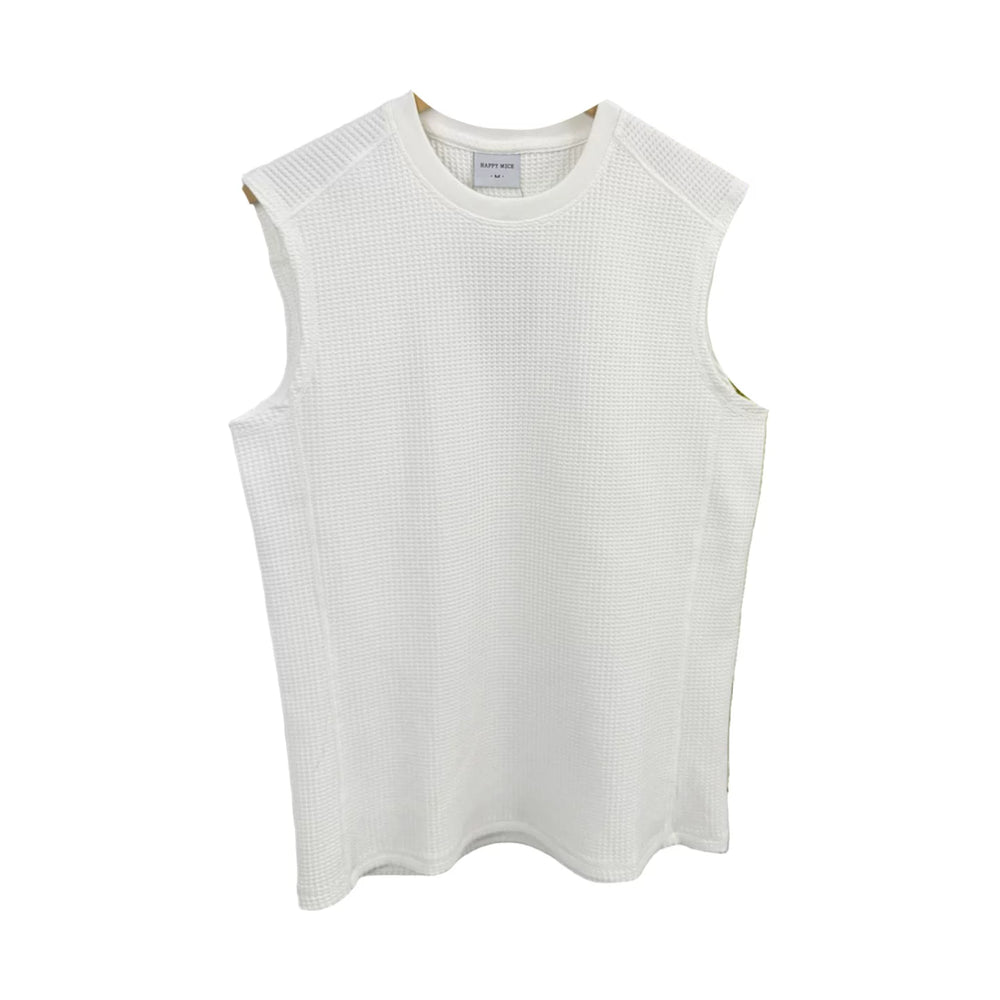 Weaving waffles! Breathable fabric! Summer men's foreign trade American casual sports sleeveless camisole