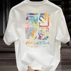 Overseas order backlog~Withdrawal of foreign trade summer trend new short sleeved T-shirt and versatile top for couples with cut labels