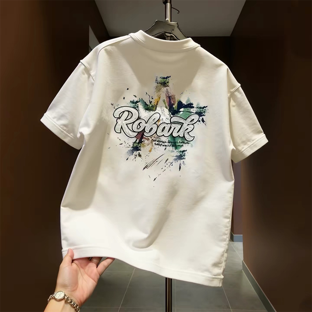 Top brand foreign trade label cutting outlet counters withdraw~Summer pure cotton T-shirt short sleeved unisex letter trendy brand