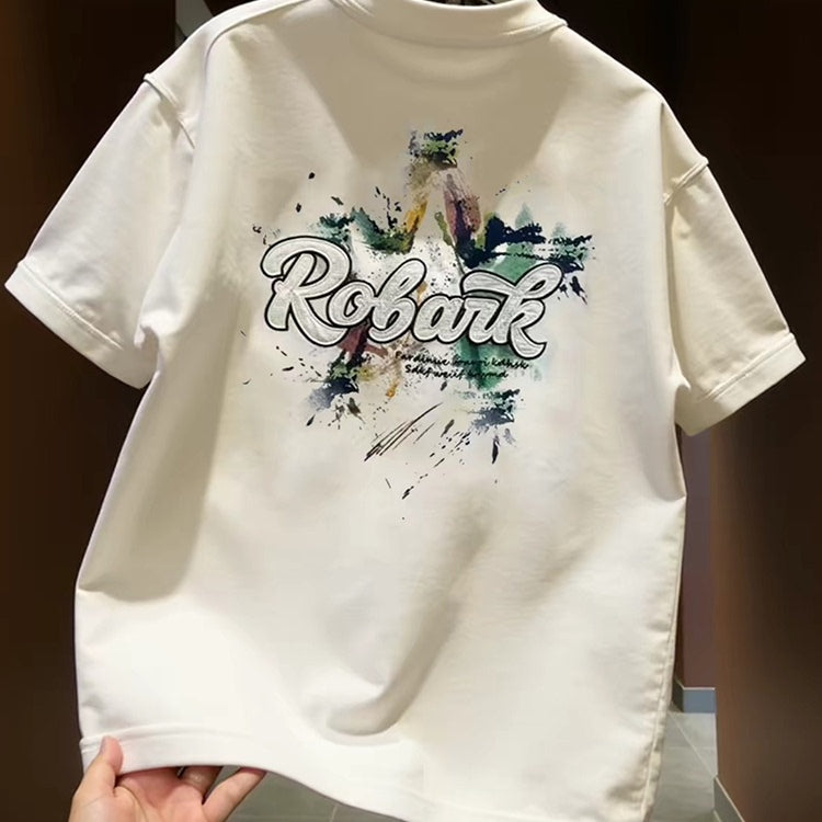 Top brand foreign trade label cutting outlet counters withdraw~Summer pure cotton T-shirt short sleeved unisex letter trendy brand