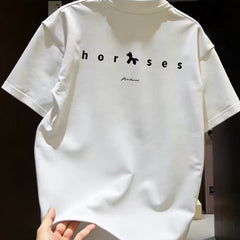 Top brand foreign trade counters are picking up leftovers~Summer Korean style trendy brand pure cotton short sleeved T-shirt for couples, versatile for men and women
