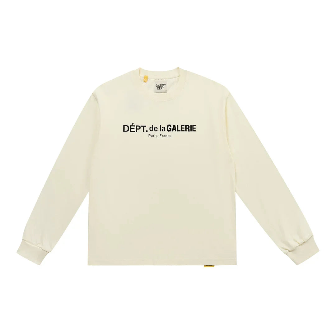 Gallery Dept. Front-Logo DÉPT. de la GALERIE Long Sleeve T-Shirt - Cream