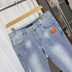 H remaining orders! Wash with water to make it old! Spring and summer men's foreign trade soft and comfortable, fashionable and casual denim jeans trend