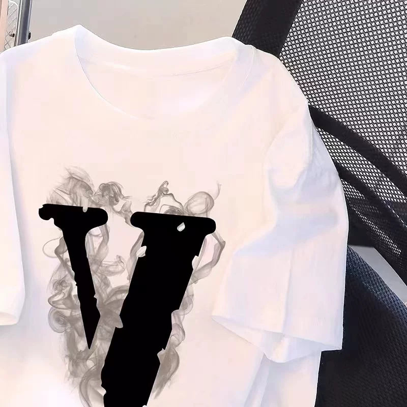 Brand foreign trade~Cutting labels, picking up leaks, counter surplus orders, heavyweight Hong Kong style, couple style, niche design, short sleeved T-shirt trend