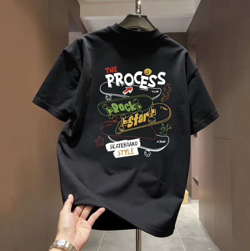 Top brand foreign trade counters are picking up leftover goods~High quality light luxury Korean style trendy brand heavyweight pure cotton short sleeved T-shirt for men and women