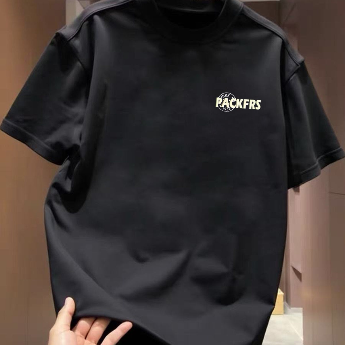 Top brand foreign trade label cutting outlet counters withdraw~Summer heavyweight pure cotton T-shirt short sleeved men's and women's loose round neck