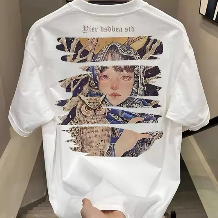 Overseas orders have been withdrawn from foreign trade, and the remaining goods have been withdrawn. Summer fashion brand heavyweight pure cotton short sleeved t-shirt for men and women, loose and versatile, trendy