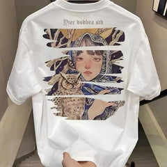 Overseas orders have been withdrawn from foreign trade, and the remaining goods have been withdrawn. Summer fashion brand heavyweight pure cotton short sleeved t-shirt for men and women, loose and versatile, trendy