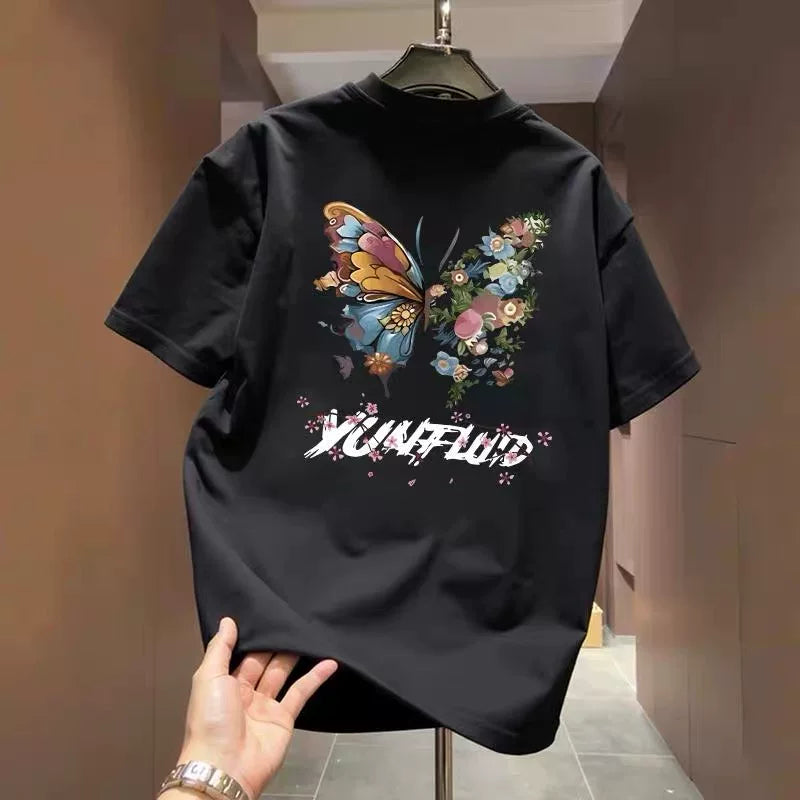2026 new short sleeved T-shirt for both men and women, summer loose and trendy, simple half sleeved top, loose and versatile, casual