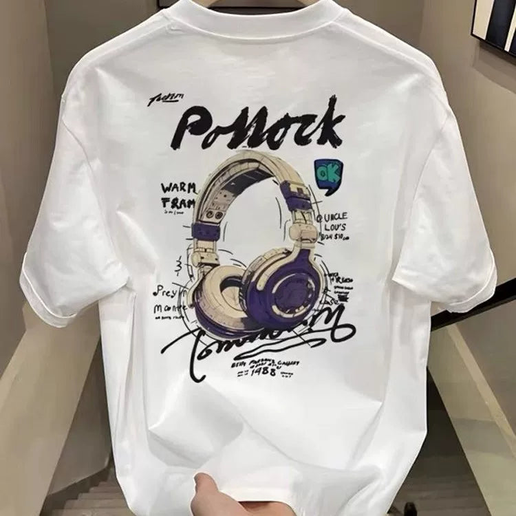 Top Brand Foreign Trade Counter Tail Stock Leakage~Summer Trendy Brand Heavy Cotton Short sleeved T-shirt Men's and Women's Loose Large Size Top
