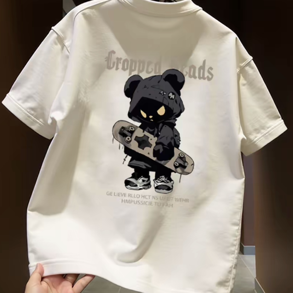 Top brand foreign trade counters are picking up leftover goods~High quality light luxury pure cotton short sleeved T-shirt, American trendy brand, loose oversized summer