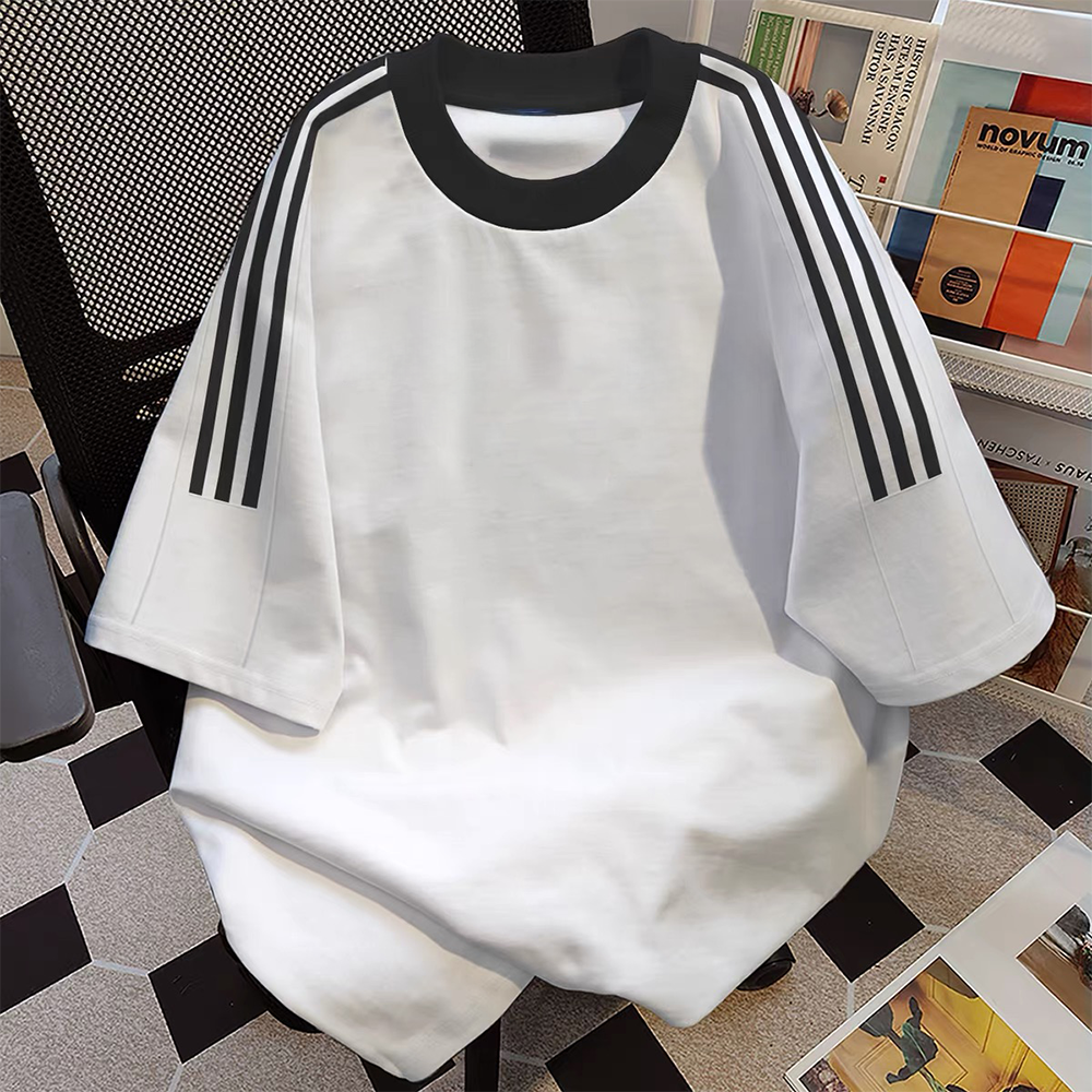 First tier tail goods counter store withdraws~Heavy duty pure cotton three bar short sleeved T-shirt for men and women trendy brand simple and versatile trend