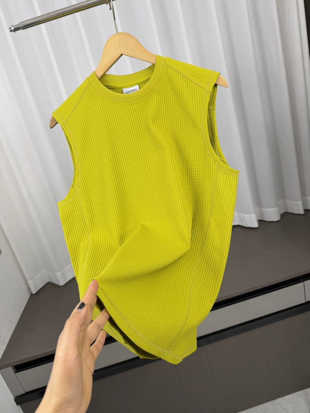 Weaving waffles! Breathable fabric! Summer men's foreign trade American casual sports sleeveless camisole