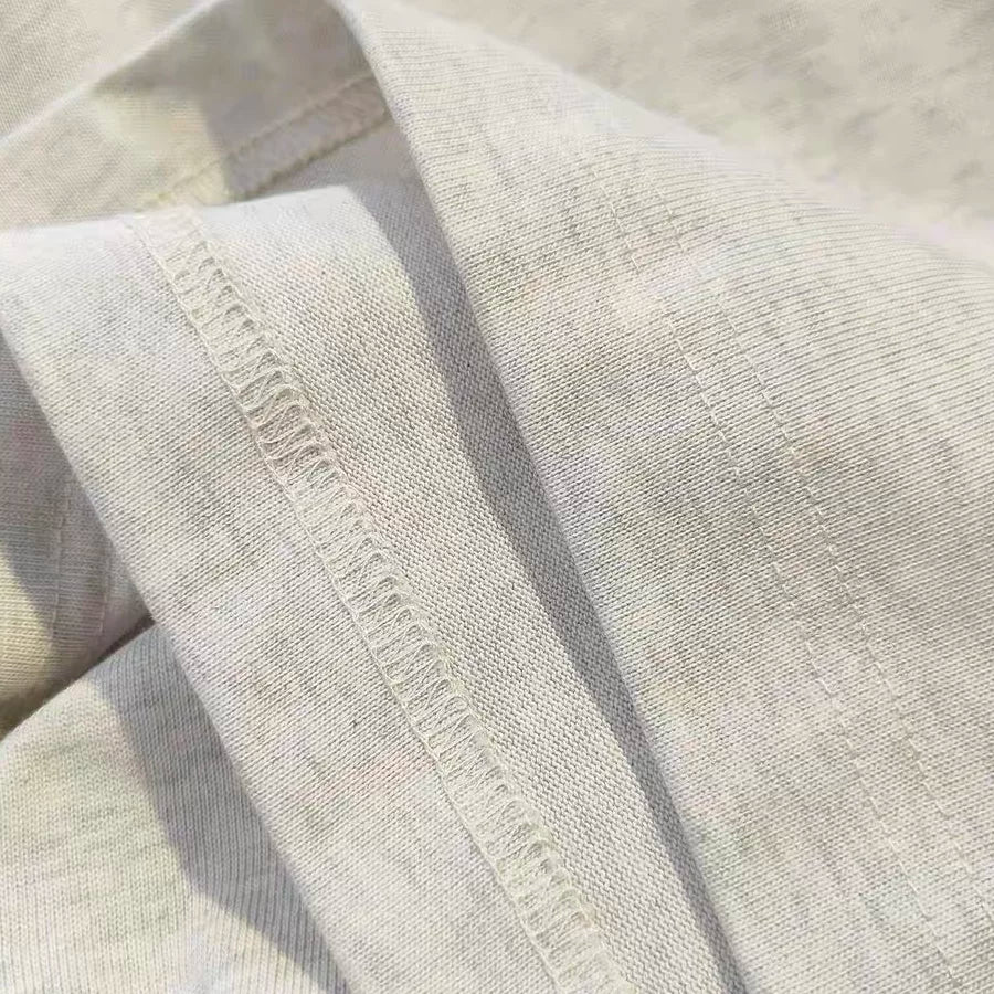 Overseas order backlog~Withdrawn foreign trade by cutting labels. Spring and summer European and American trendy brands with three bars, heavy weight, pure cotton short sleeved T-shirt