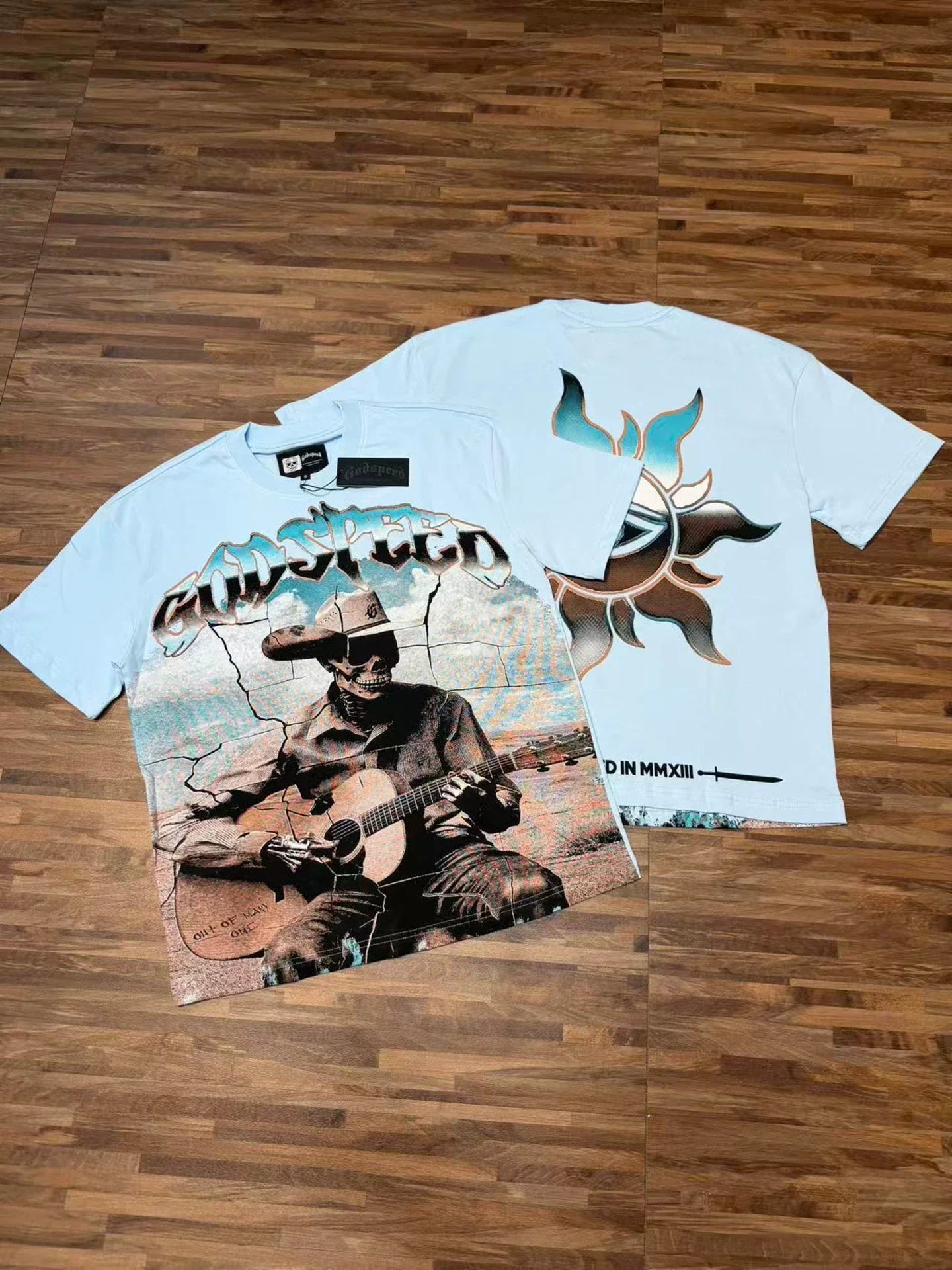 Godspeed Vintage Washed Acoustic Guitar Skeleton T-Shirt