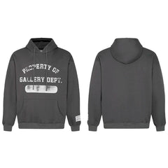 Gallery Dept. Charcoal Hoodie – “PROPERTY OF” Distressed Print