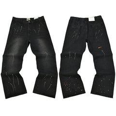 Gallery Dept. Spray Stripe & Paint Splatter Washed Black Denim Jeans