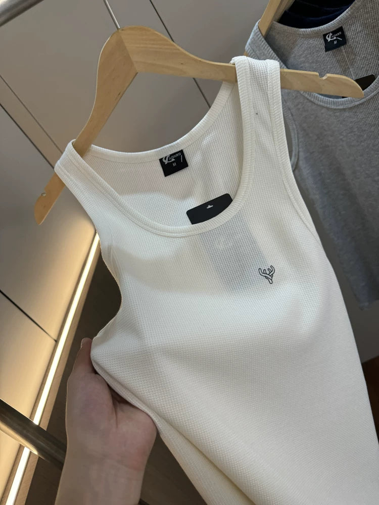 High end Huafu Ge! Summer men's foreign trade printed sports casual breathable base sleeveless sweat vest suspender
