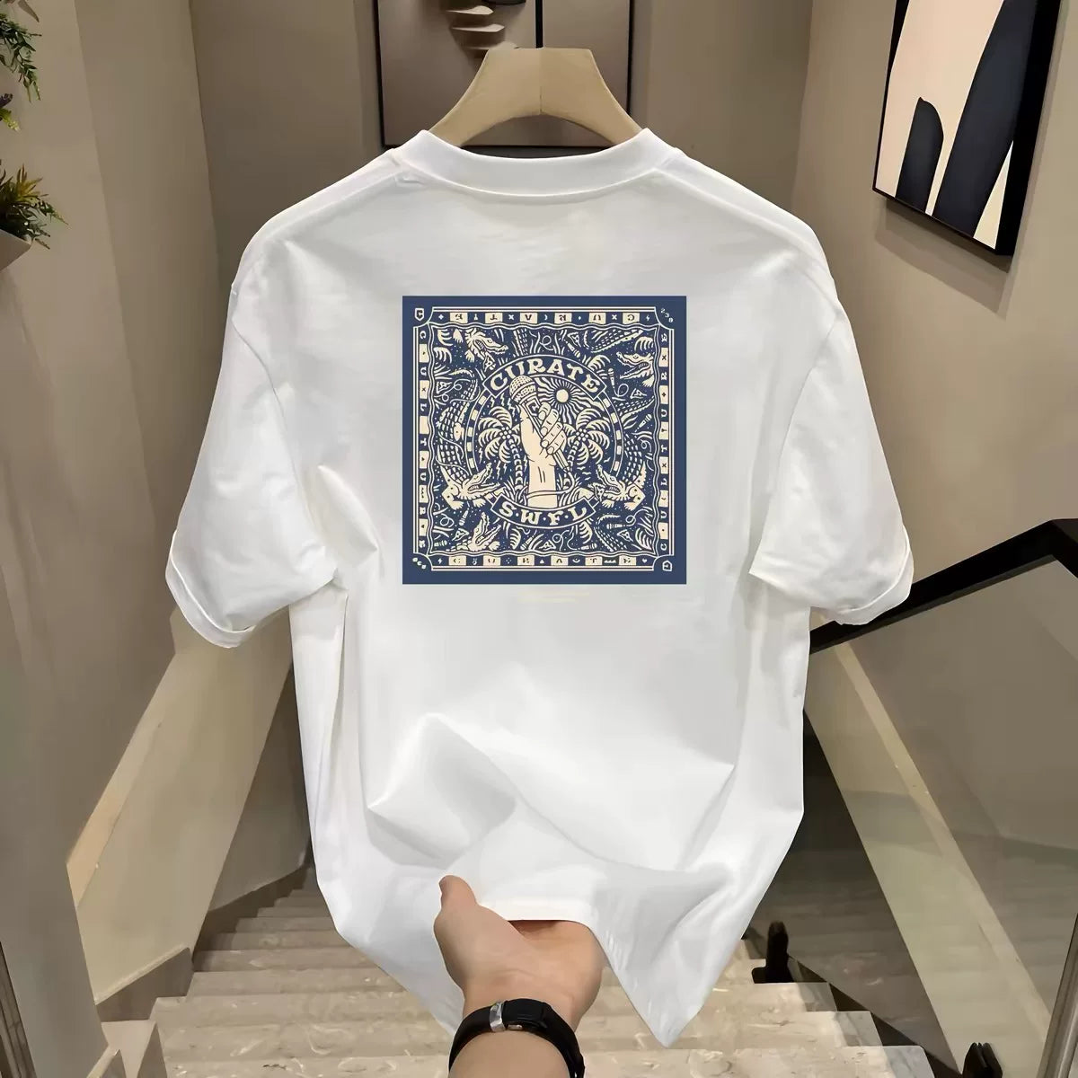 Foreign trade label cutting and final order counter withdraws American style heavyweight pure cotton short sleeved T-shirt for men and women summer trendy brand loose couple
