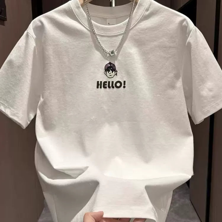 Foreign trade discount hot items and leftover goods~Clearance and leakage of Korean style trendy brands summer pure cotton short sleeved t-shirts for men and women, loose and versatile