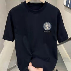 Foreign trade label cutting and final order counter withdraws American style heavyweight pure cotton short sleeved T-shirt for men and women summer trendy brand loose couple