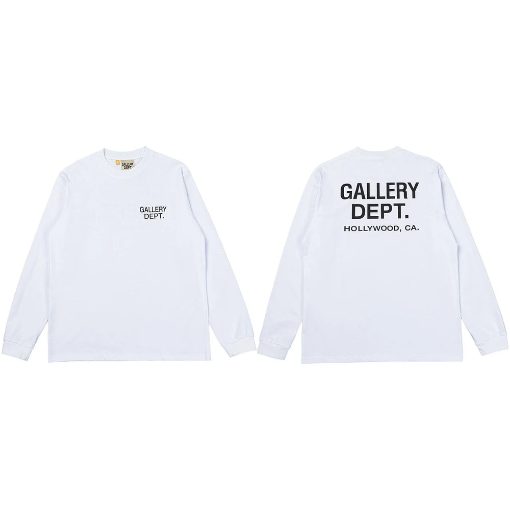 Gallery Dept. Hollywood Logo Long Sleeve T-Shirt - White