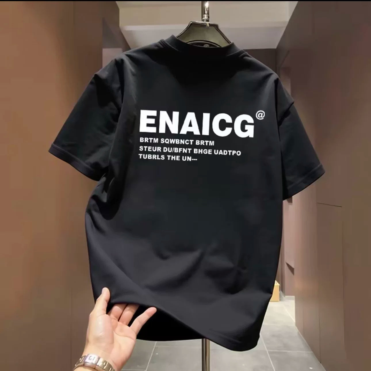 High quality luxury pure cotton short sleeved T-shirt with Korean letters, simple and versatile, and trendy