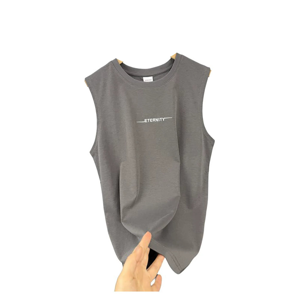 Don't miss it! Moisture absorbing and breathable! Foreign trade men's summer cool skin friendly sports casual vest sleeveless T-shirt