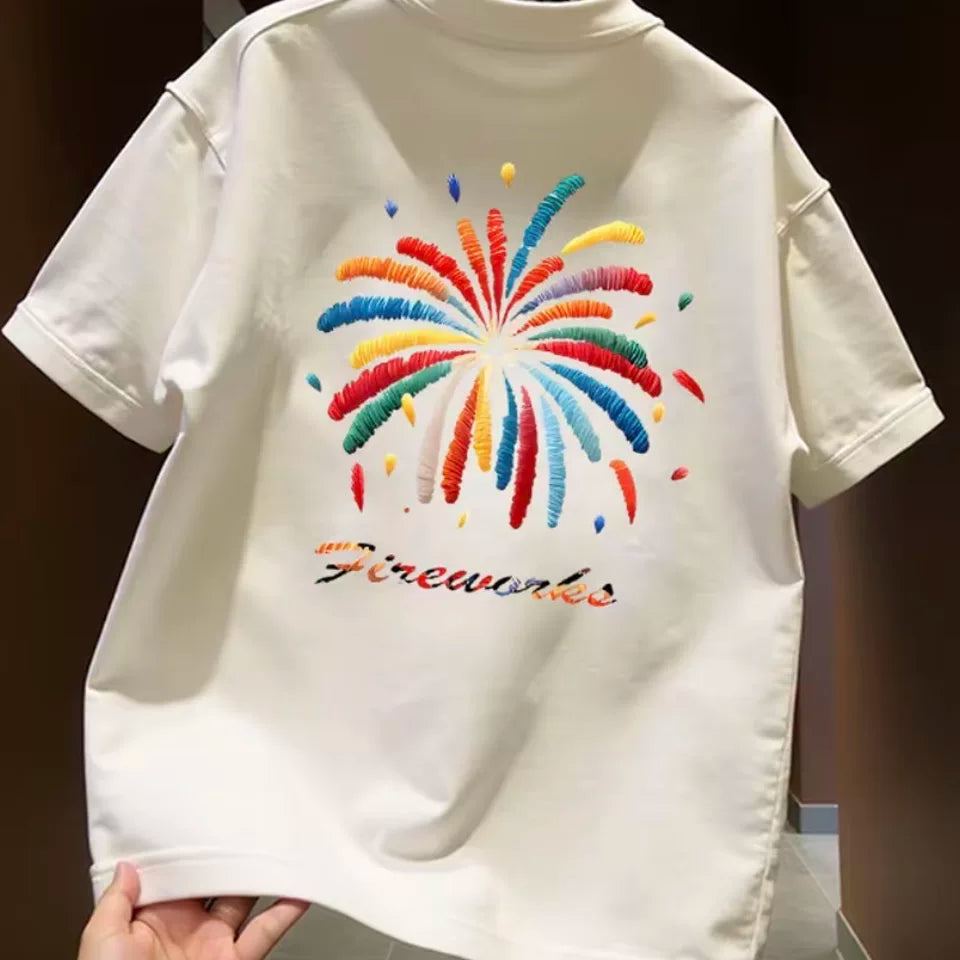 Top brand foreign trade counters are picking up leftover goods~American fashion brand short sleeved T-shirt, fashionable and loose, trendy and stylish, suitable for both men and women
