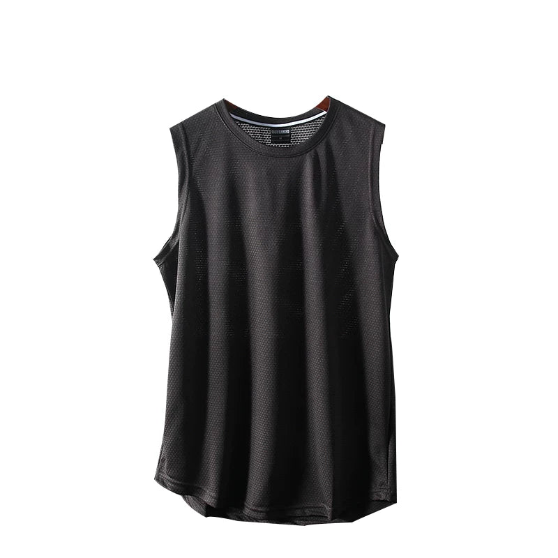 Retained funds! Cool feeling technology! Foreign trade men's summer 3D honeycomb ice silk quick drying breathable sports and leisure vest