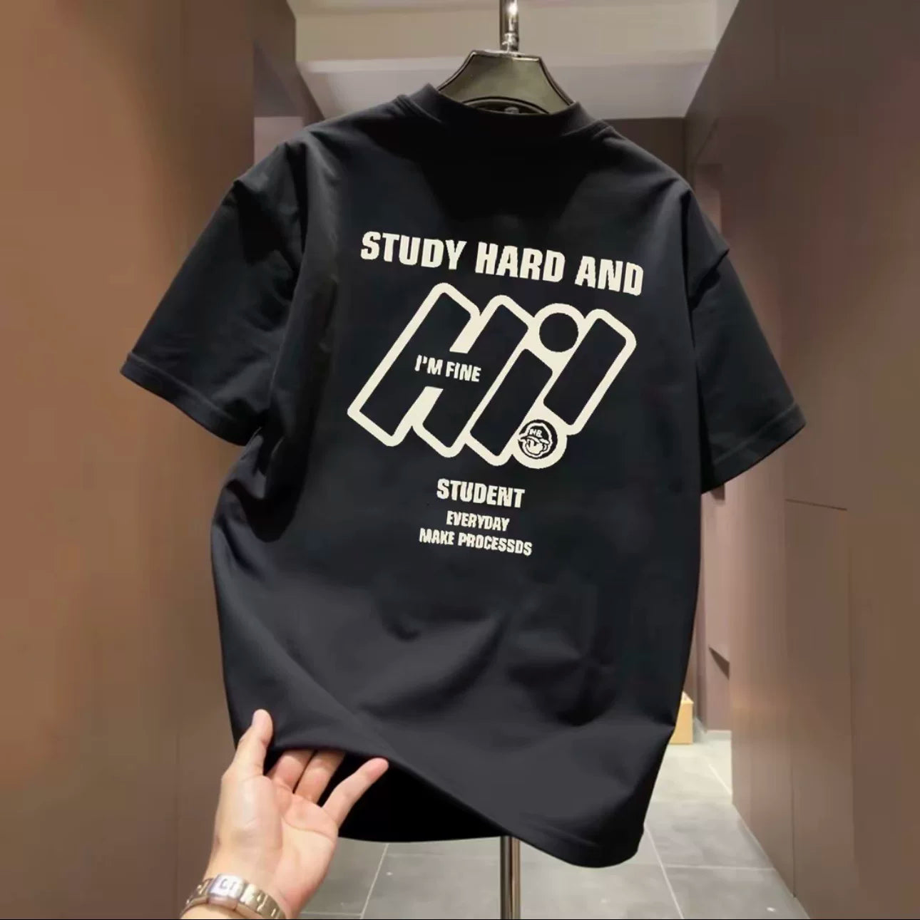 Top brand foreign trade counters are picking up leftover goods~American hip-hop style creative printed short sleeved T-shirt, high street trendy brand, men's and women's styles