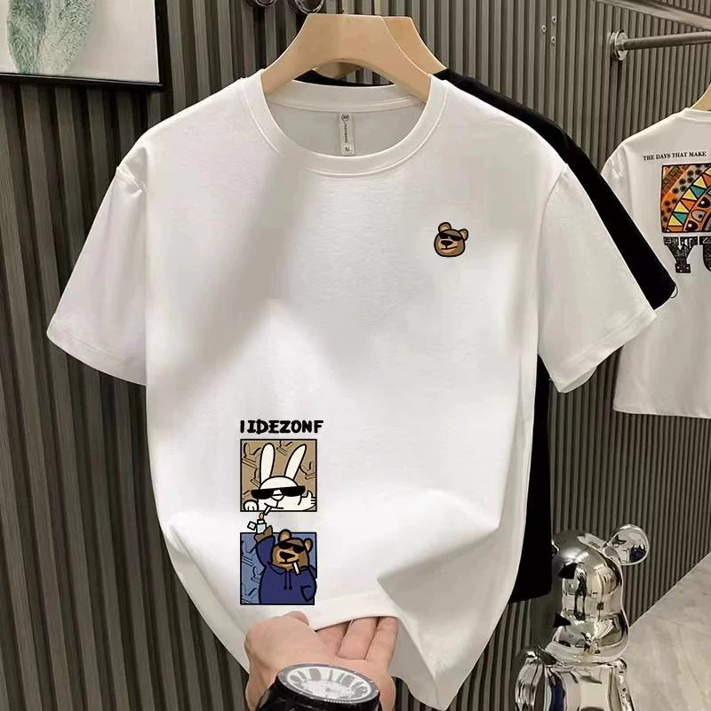 Brand counter withdraws foreign trade discount last order~Trendy and cool pure cotton short sleeved t-shirt for men and women, summer versatile