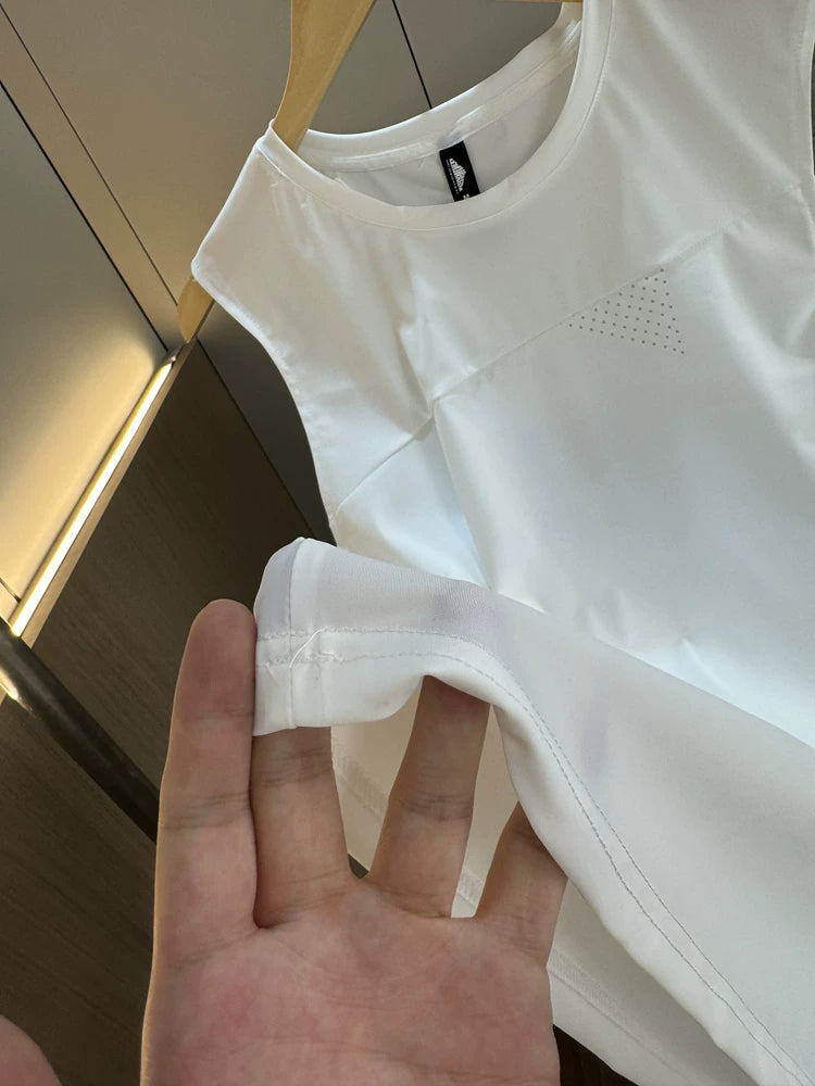Basketball BI in! Quick drying and breathable! Foreign trade men's summer solid color round neck sleeveless camisole casual vest trend