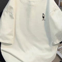 Top brand foreign trade counters' leftover inventory collection~Korean style trendy brand versatile summer heavyweight pure cotton short sleeved T-shirt for both men and women