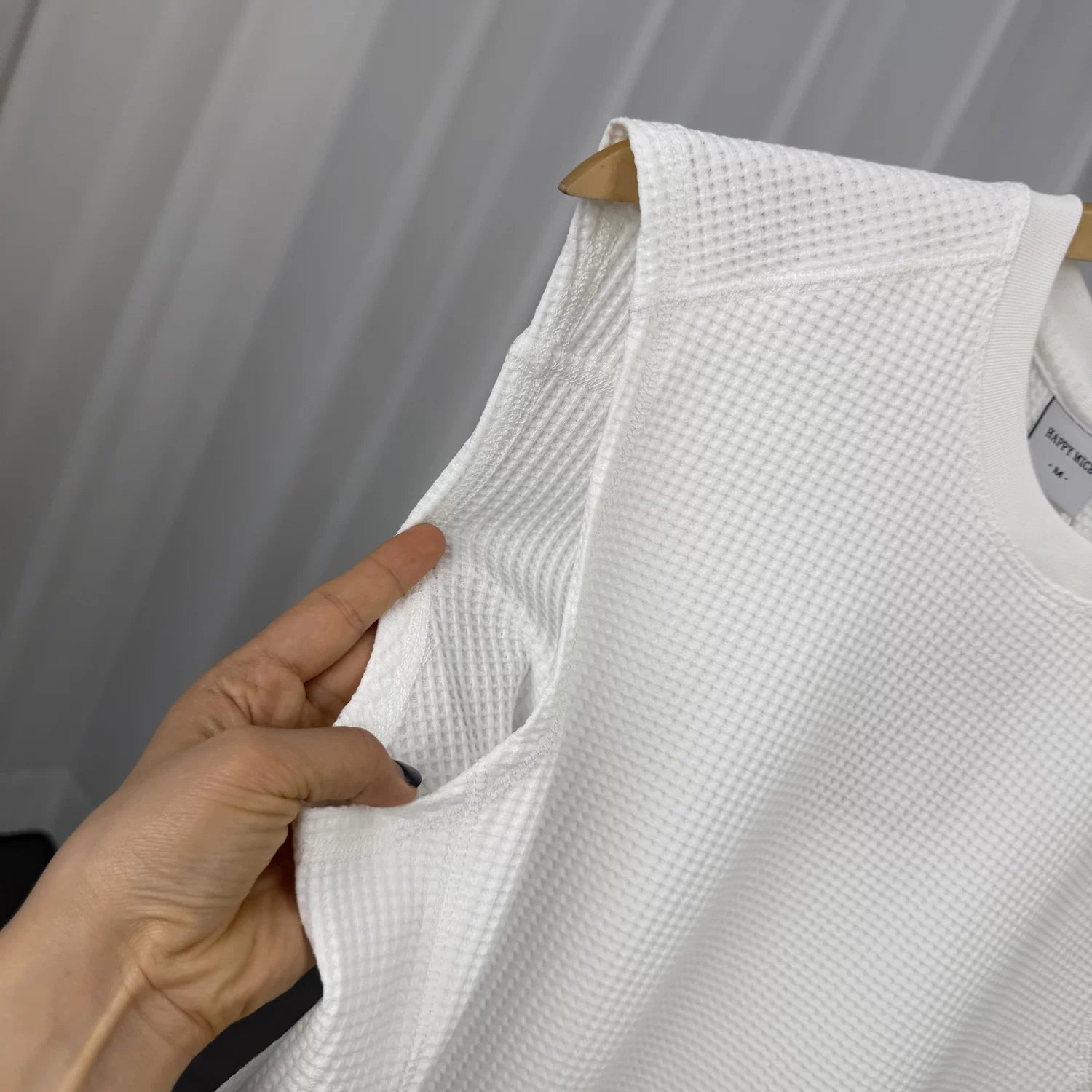 Weaving waffles! Breathable fabric! Summer men's foreign trade American casual sports sleeveless camisole