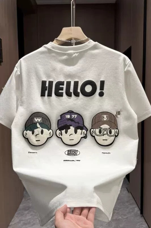 Foreign trade discount hot items and leftover goods~Clearance and leakage of Korean style trendy brands summer pure cotton short sleeved t-shirts for men and women, loose and versatile