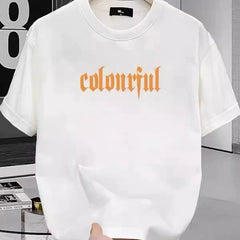Brand foreign trade label cutting, tail order clearance, leak detection, American fashion brand retro printed pure cotton T-shirt, men's and women's design sense