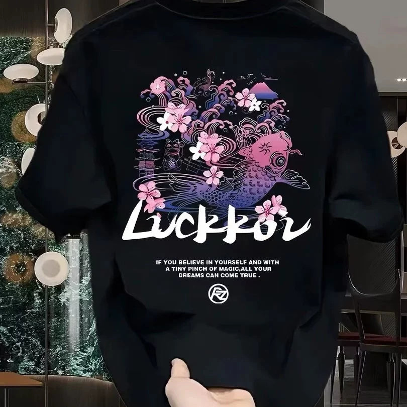 Overseas order backlog~Withdrawal of foreign trade trendy brand pure cotton short sleeved T-shirt with cut label for couples in summer loose fit plus size