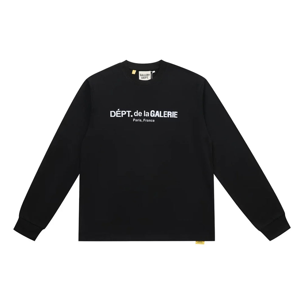 Gallery Dept. Front-Logo DÉPT. de la GALERIE Long Sleeve T-Shirt - Black