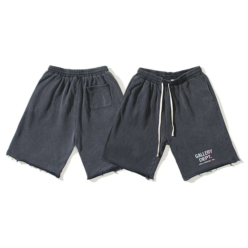 Gallery Dept. Gradient Logo Raw Hem Sweatshorts
