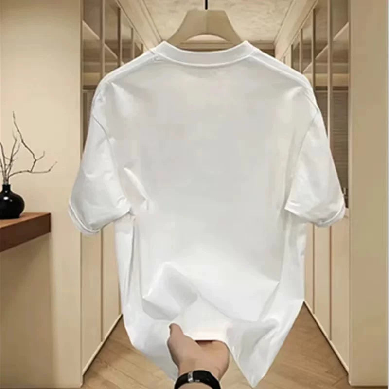 Foreign trade label cutting and tail order counter withdraws clearance and leak detection trend brand American retro pure cotton short sleeved T-shirt for men and women loose fit