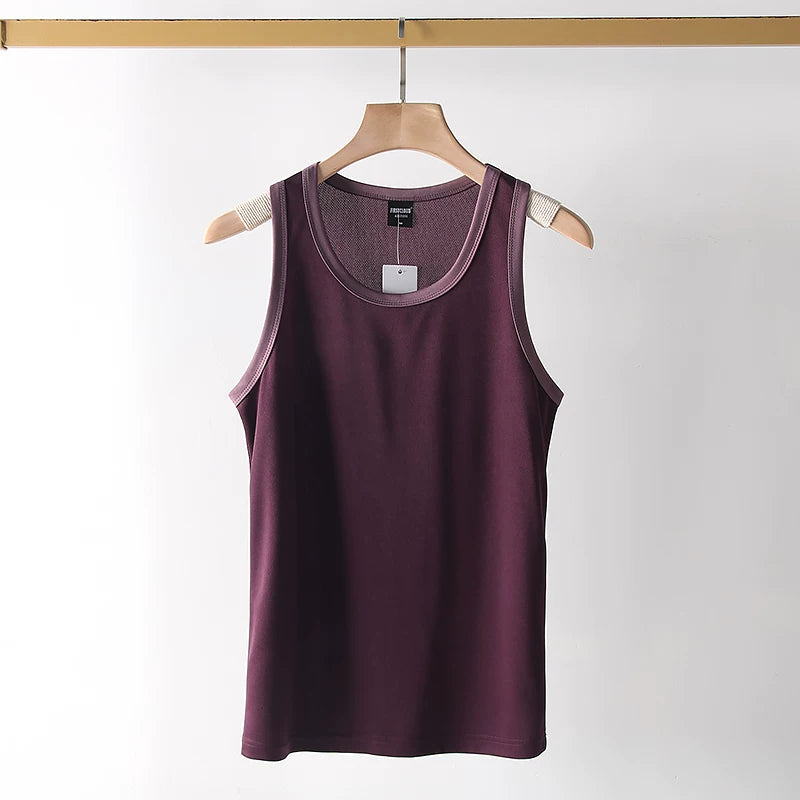Cabbage leakage price! Breathable fabric with sparse pores! Foreign trade men's summer sports and leisure quick drying vest sweatshirt trend