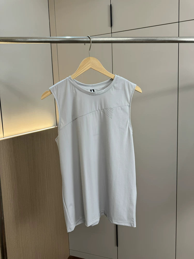 Basketball BI in! Quick drying and breathable! Foreign trade men's summer solid color round neck sleeveless camisole casual vest trend