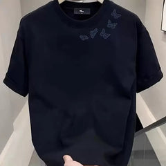 Withdrawal of foreign trade exports, clearance of leftover goods, and collection of leaks~Summer trendy butterfly printed pure cotton short sleeved t-shirt for men and women loose fit